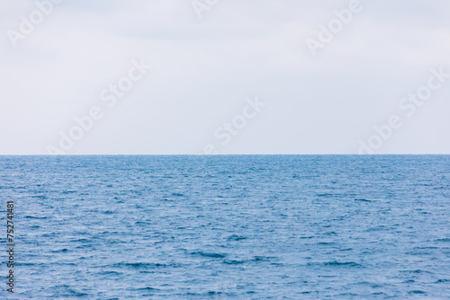 Sea landscape. Cloudy sky and wide horizon