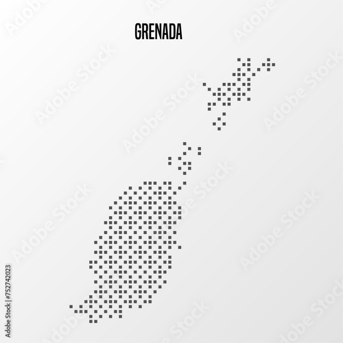 Abstract halftone Grenada map isolated on white background. Vector illustration