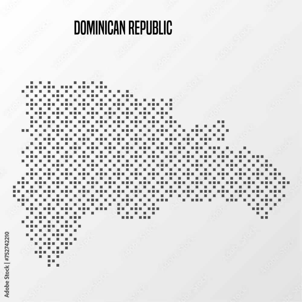 Abstract halftone Dominican Republic map isolated on white background. Vector illustration