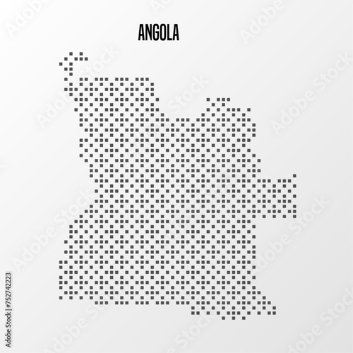 Abstract halftone Angola map isolated on white background. Vector illustration