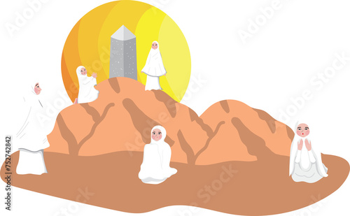 Arafat day hajj pilgrimage or Eid mubarak greeting
