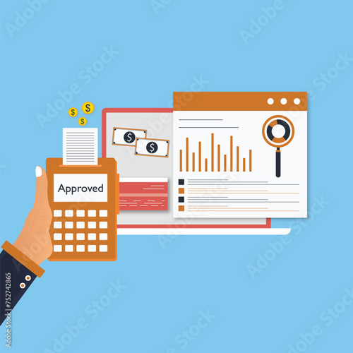 Taxes illustration set. Taxation planning concept Characters fill out a tax declaration, calculate the amount of taxes paid, pay taxes. Vector illustration