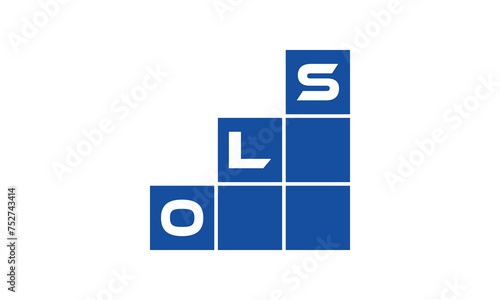 OLS initial letter financial logo design vector template. economics, growth, meter, range,  profit, loan, graph, finance, benefits, economic, increase, arrow up, grade, grew up, topper, company, scale