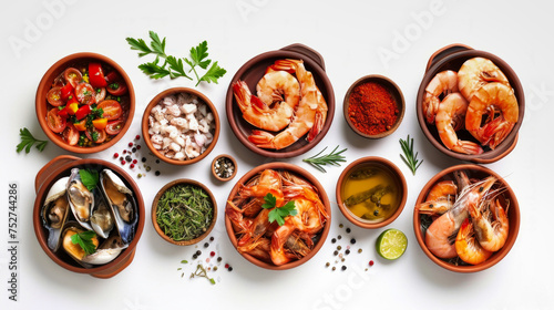 Assorted Food Bowls on a Table