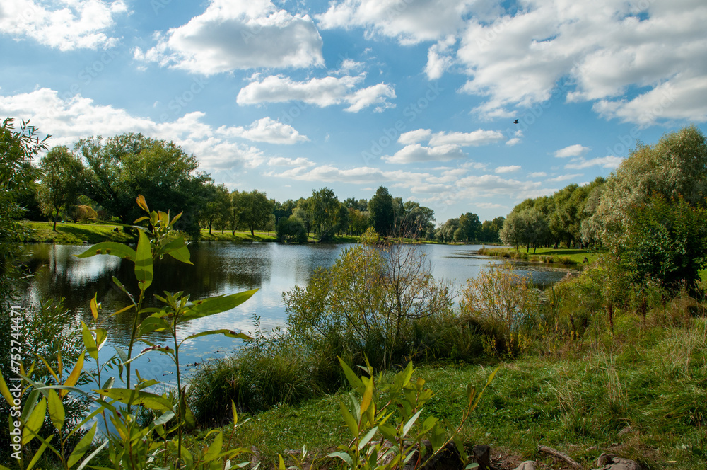 beautiful landscape of the lake in the park beautiful landscape of the lake in the park
