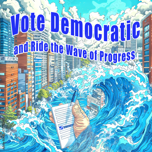 Vote Democratic and Ride the Wave of Progress photo