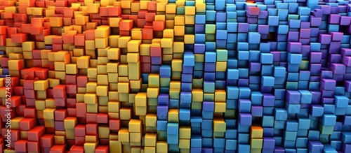 colorful cubes popping abstract