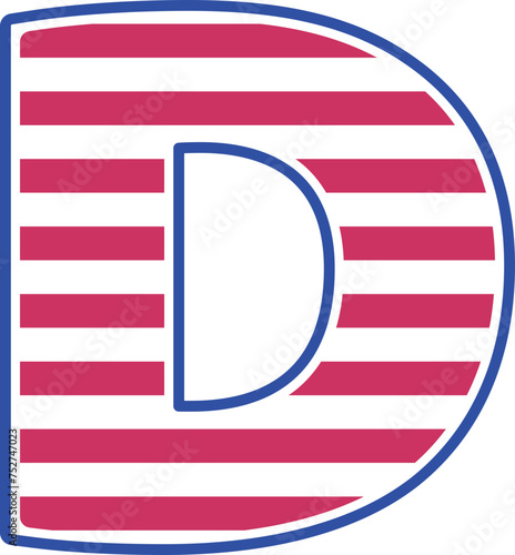Patriotic Font USA Flag Star And Stripe d