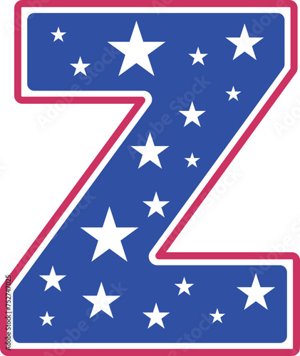 4th Of July Letter USA Flag Star And Stripe z