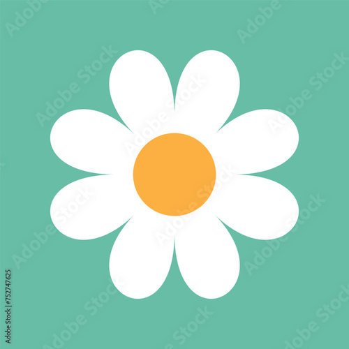 Set of daisy flowers icons isolated on background vector illustration.