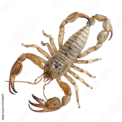 side view of scorpion transparent isolated on white png