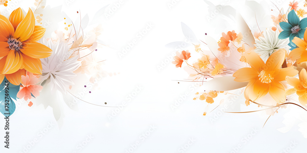 Beautiful abstract red and gold watercolor floral design background 