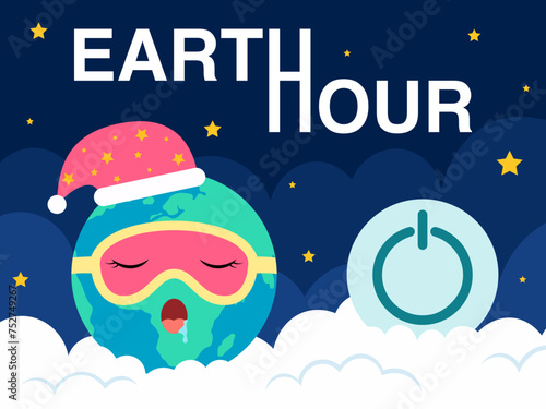 Earth hour poster postcard 