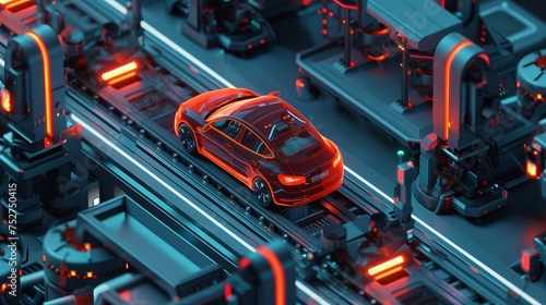Advancements in Artificial Intelligence and Machine Learning are transforming to automotive car assembly plant, car manufacturing process © CYBERUSS