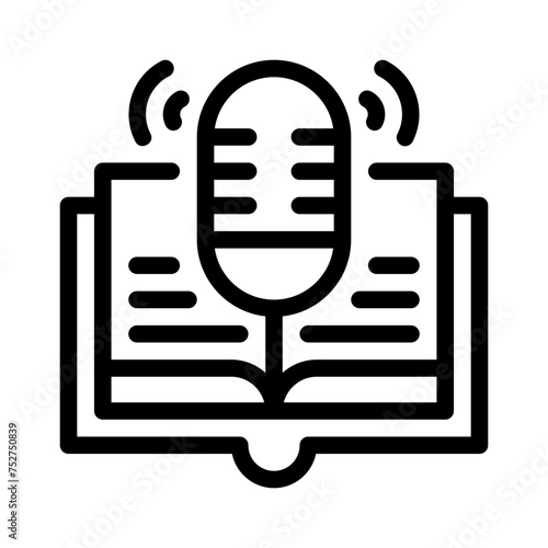 audio book line icon