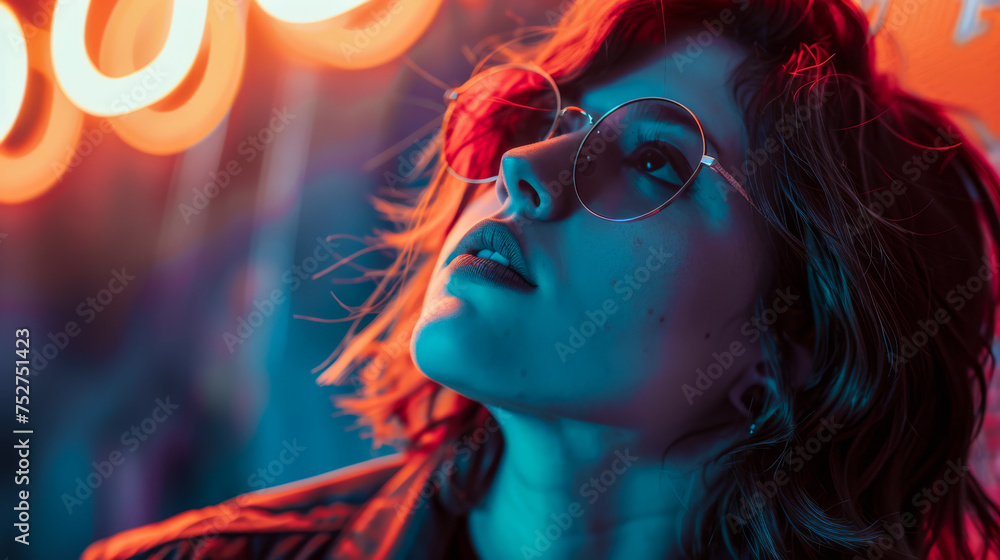 Portrait of a young woman from the 80s isolated from the background Portrait of a young woman from the 80s isolated from the background