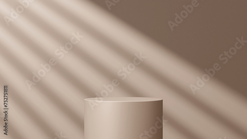 3d display product brown minimal scene with geometric podium platform. cylinder background 3d rendering with podium. stand for cosmetic products. © CreatifyStudio