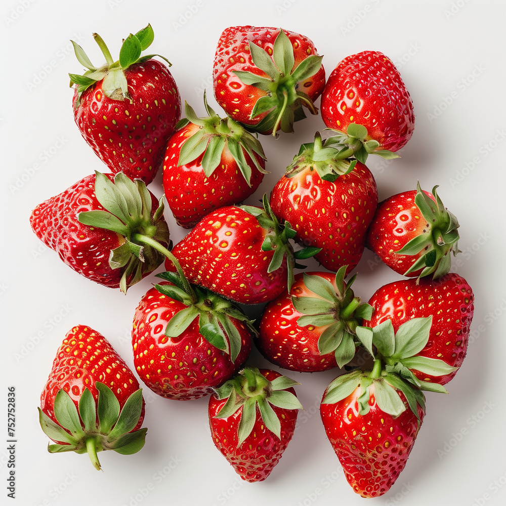 A delightful arrangement of ripe strawberries forming a heart, symbolizing love and freshness A delightful arrangement of ripe strawberries forming a heart, symbolizing love and freshness
