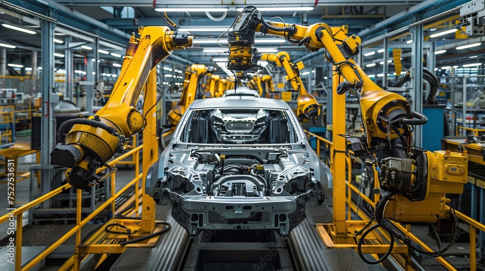 Advancements in Artificial Intelligence and Machine Learning are transforming to automotive robot hand car assembly plant, car manufacturing process Advancements in Artificial Intelligence and Machine Learning are transforming to automotive robot hand car assembly plant, car manufacturing process