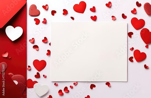 white envelope with a heart.Generative AI.Valentine's day concept © Nadia