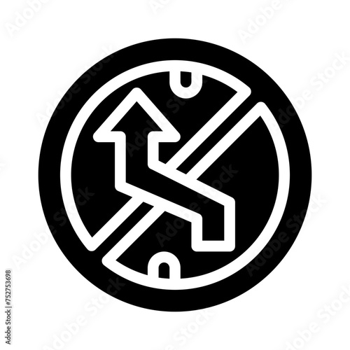 no turn glyph icon