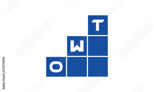 OWT initial letter financial logo design vector template. economics, growth, meter, range,  profit, loan, graph, finance, benefits, economic, increase, arrow up, grade, grew up, topper, company, scale photo