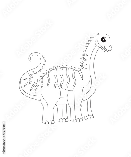 dinosaur coloring page for kids and adults © Saifa
