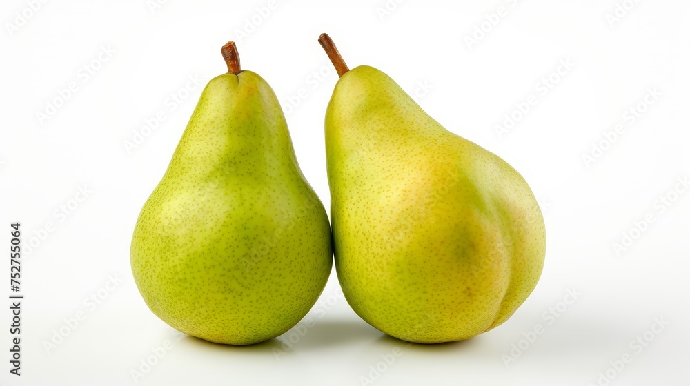 Green pear conference on white background Green pear conference on white background