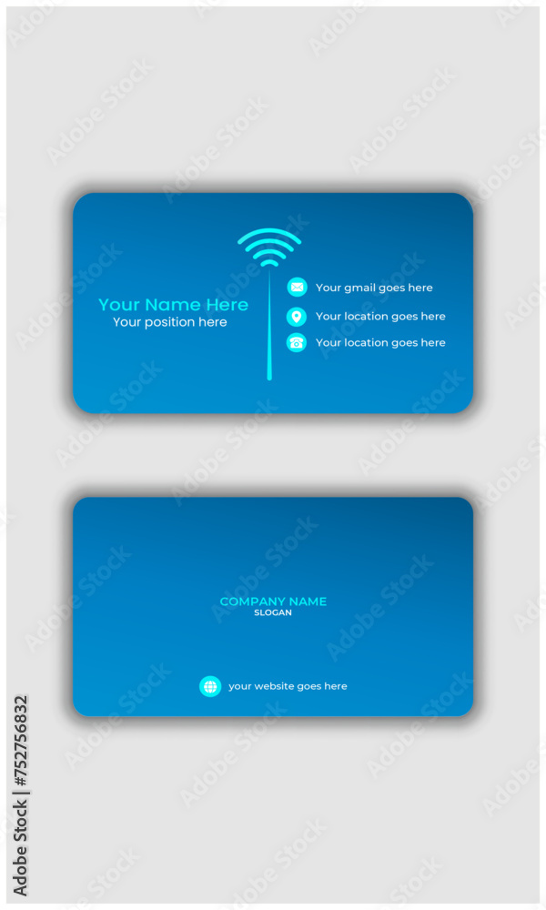 DIGITAL NFC Business card. NFC smart card . Blue color Custom NFC Business card DIGITAL NFC Business card. NFC smart card . Blue color Custom NFC Business card