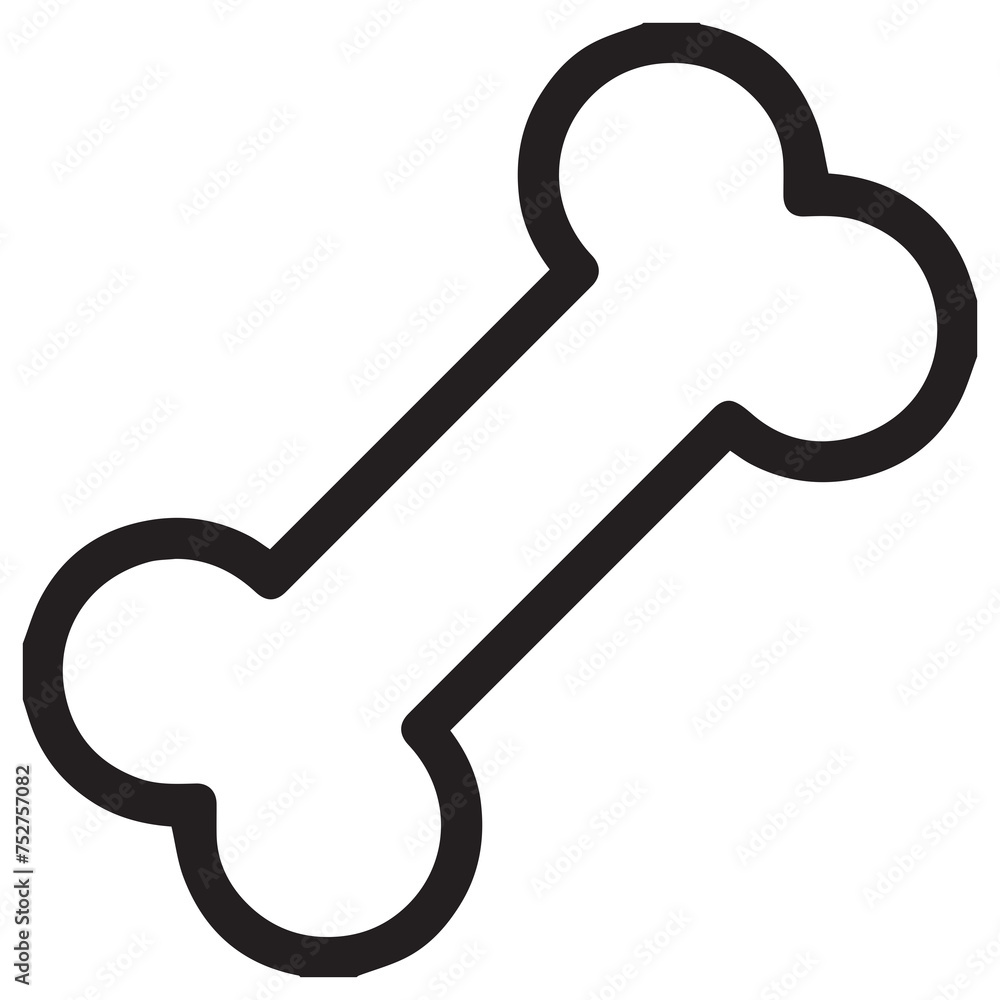 Bone icon, black outline Bone icon, black outline