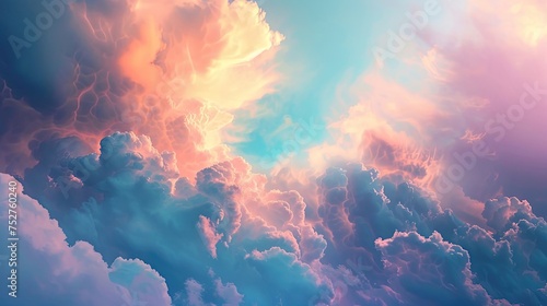 Clouds background. Rain, cold, night, damp, skies, grey, thunderstorm, sky, clouds, sun, thunder, hail, lightning, bad weather, downpour, cloudy, weather forecast. Generated by AI photo