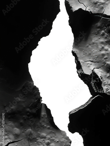 Wall crack isolated on transparent background. PNG