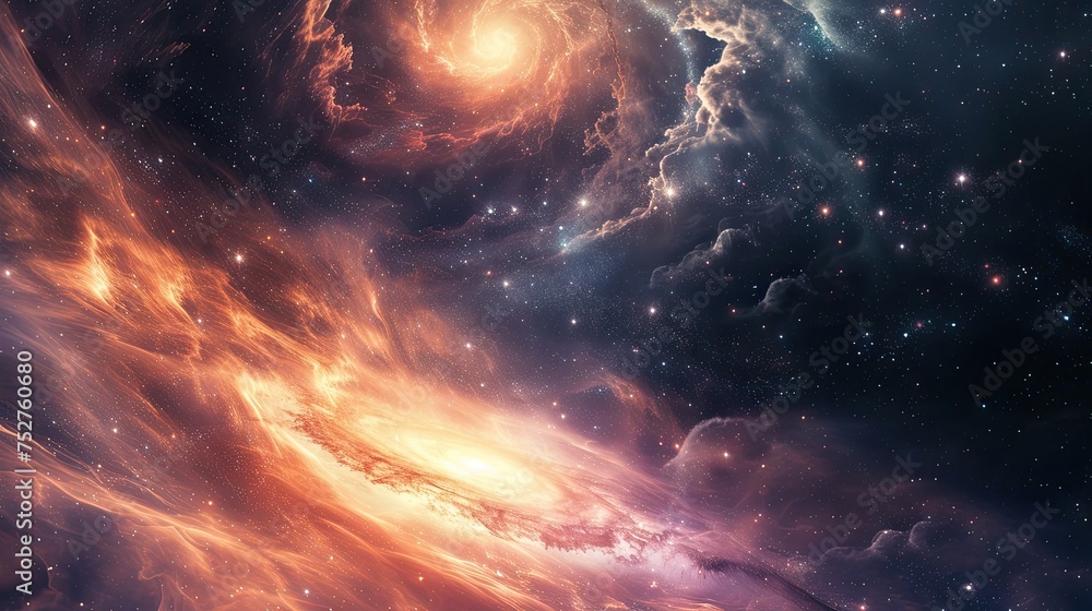 Space background with galaxy. Stellar, celestial bodies, cosmic exploration, deep space discovery, universe mysteries, cosmic phenomena, starlight. Generated by AI Space background with galaxy. Stellar, celestial bodies, cosmic exploration, deep space discovery, universe mysteries, cosmic phenomena, starlight. Generated by AI