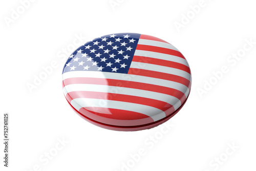 American Flag Badge on transparent background,