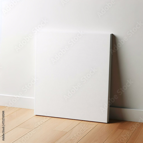 Blank white poster on the wall. 3d rendering mock up