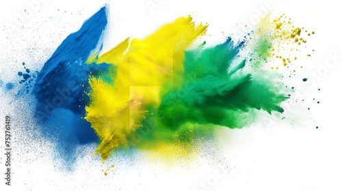 Vibrant Brazilian Pride: Colorful Flag with Green, Yellow, and Blue
