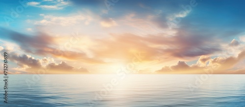 beautiful sunlight at ocean bay, panoramic beach travel landscape © Muhammad_Waqar