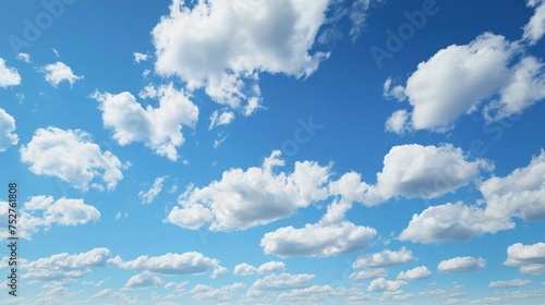 Blue sky background with soft clouds. Weather forecast concept. © Muhammad_Waqar