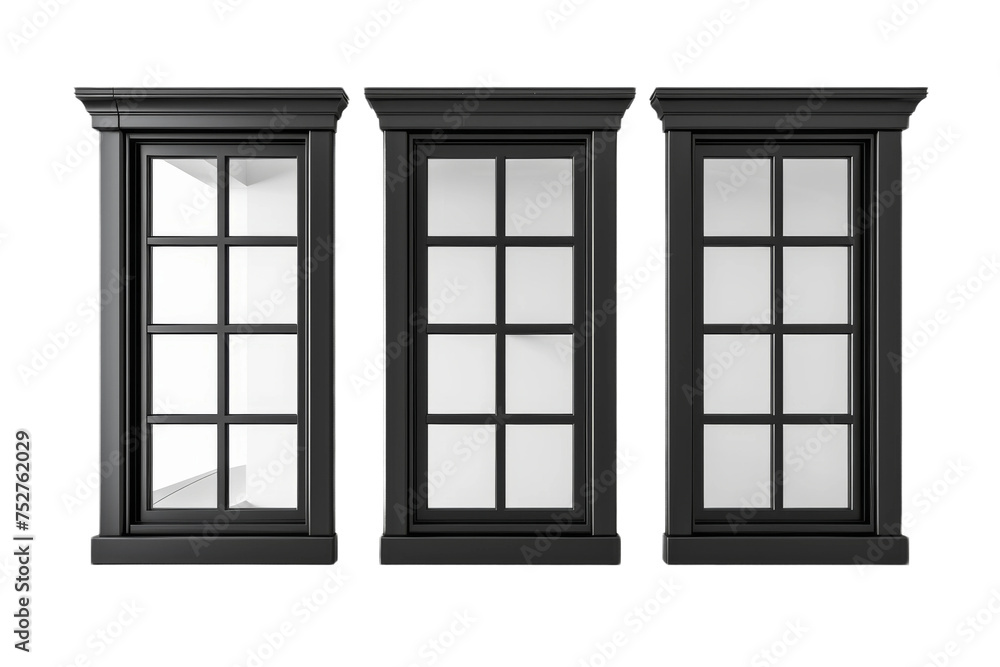 Black Windows Clear on transparent background,