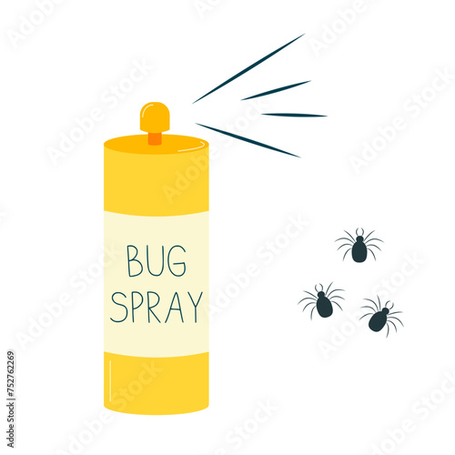 Insect repellent spray against ticks vector illustration