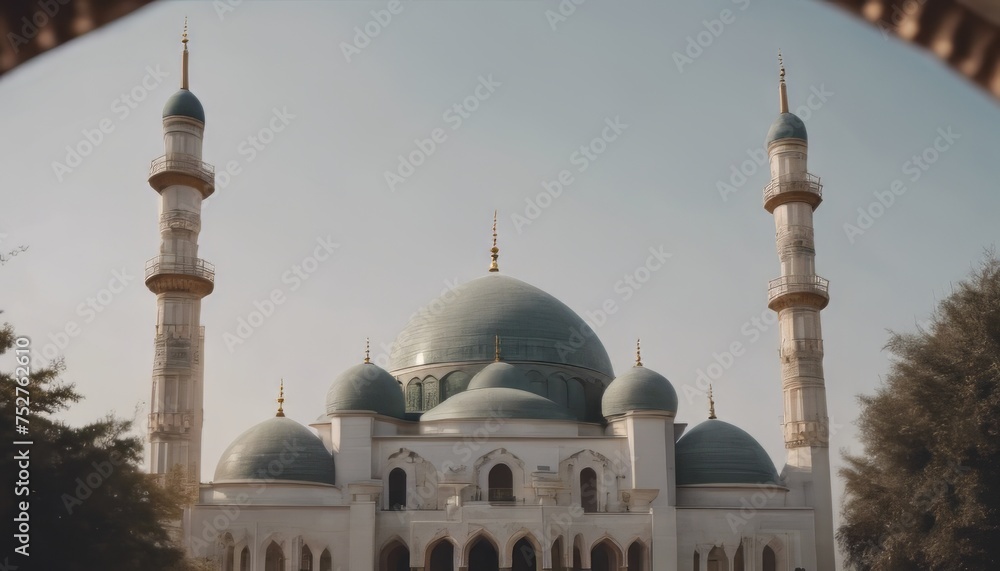 Obraz premium View of Mosque building with intricate architecture image background