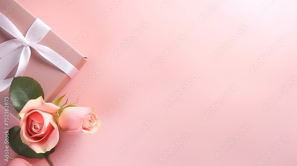 Elegance in Bloom: Pink Rose Flower and Gift Design Concept Elegance in Bloom: Pink Rose Flower and Gift Design Concept