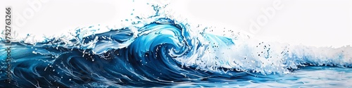 Wave of the Month Blue Ocean Wave Art Generative AI