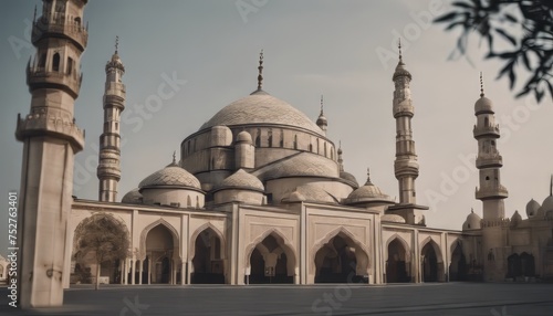 View of Mosque building with intricate architecture image background