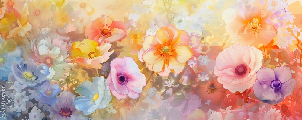 Flower Power A Vibrant Bouquet of Spring Favorites Generative AI
