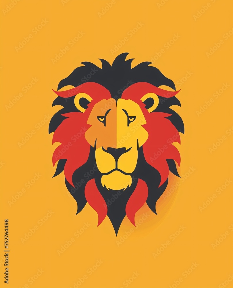 Lion King - A lion's head with a yellow background, reminiscent of the popular animated film. Generative AI