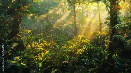 Amazonian Sunrise A Glimpse of the Jungle's Beauty Generative AI © Bipul Kumar