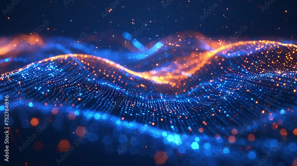 Glowing Waves of Light A Spectacular Display of Neon Lights Generative AI Glowing Waves of Light A Spectacular Display of Neon Lights Generative AI