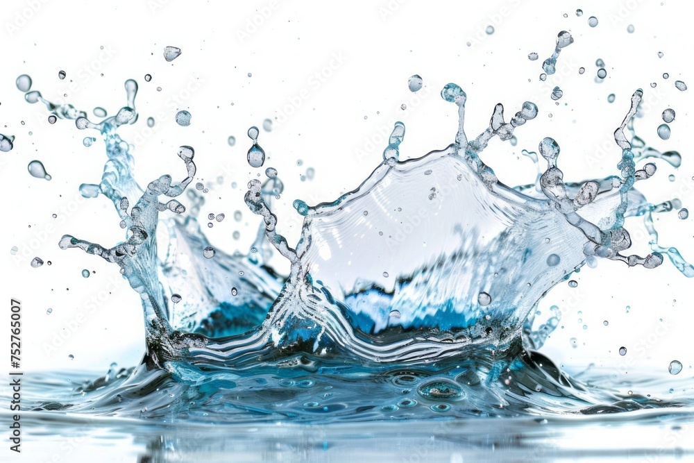 Dynamic water splash on a white background. AI generative Dynamic water splash on a white background. AI generative