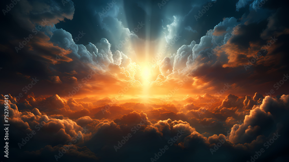 light rays or beams of light emerging from clouds light rays or beams of light emerging from clouds